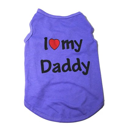 Ropa "I Love my Mommy / Daddy" para Mascotas