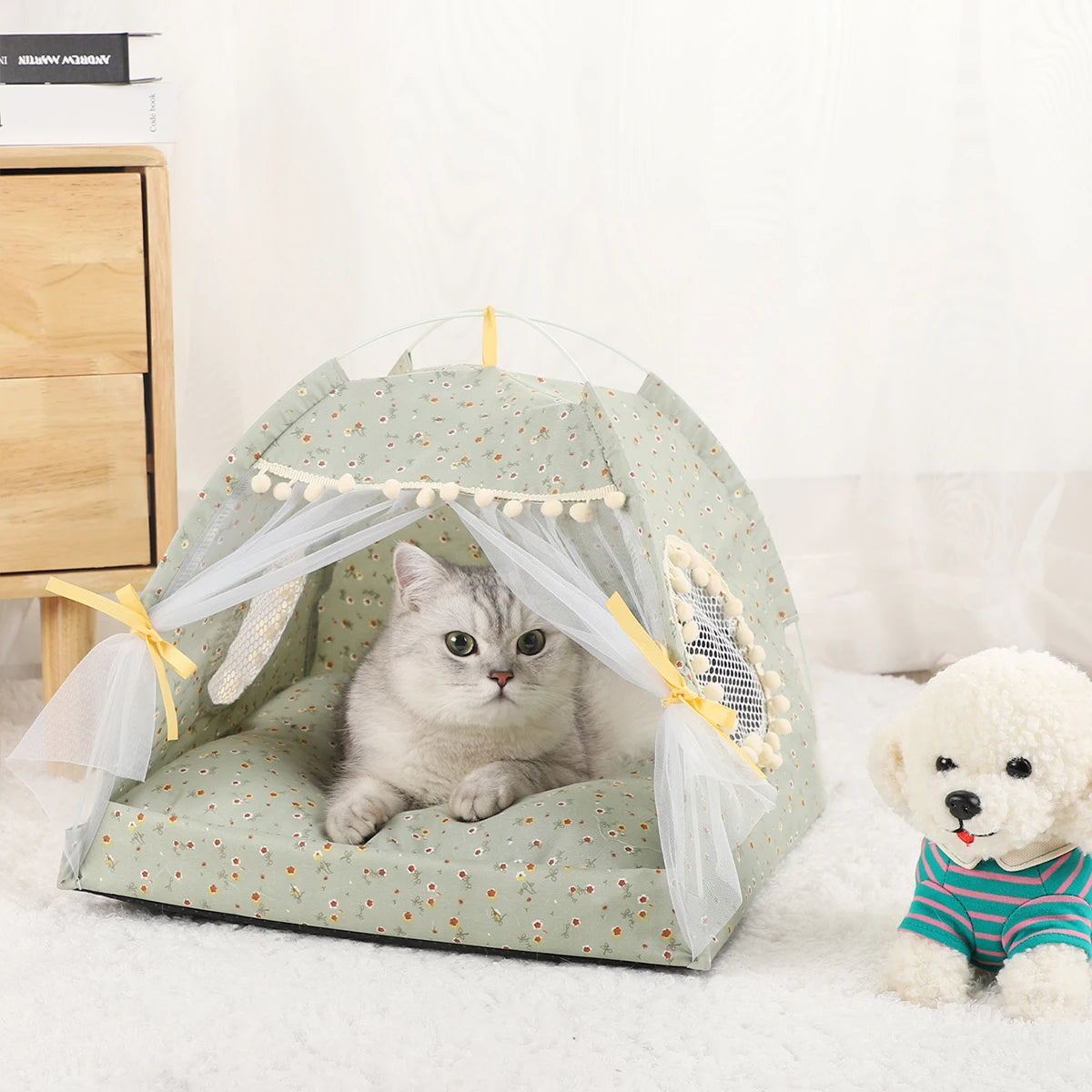 Cama tipo Casa de Campaña para Mascotas