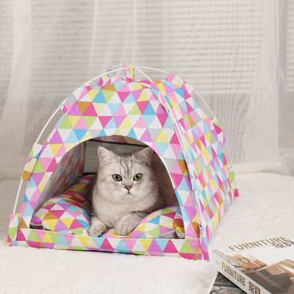 Cama tipo Casa de Campaña para Mascotas